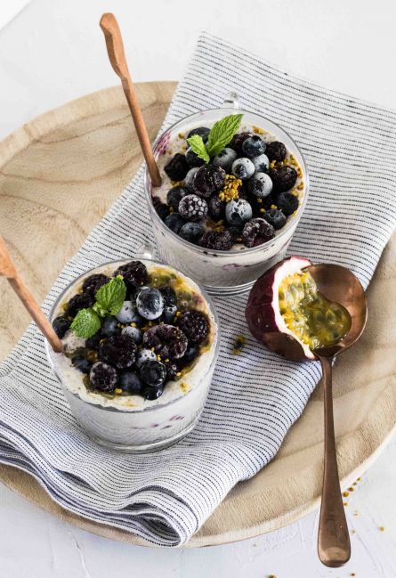 Blueberry Passionfruit Cream Dessert